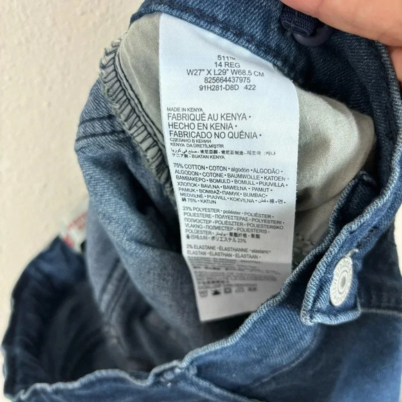 Levis Performance 511 Slim Boy Blue Jeans - Picture 10 of 13